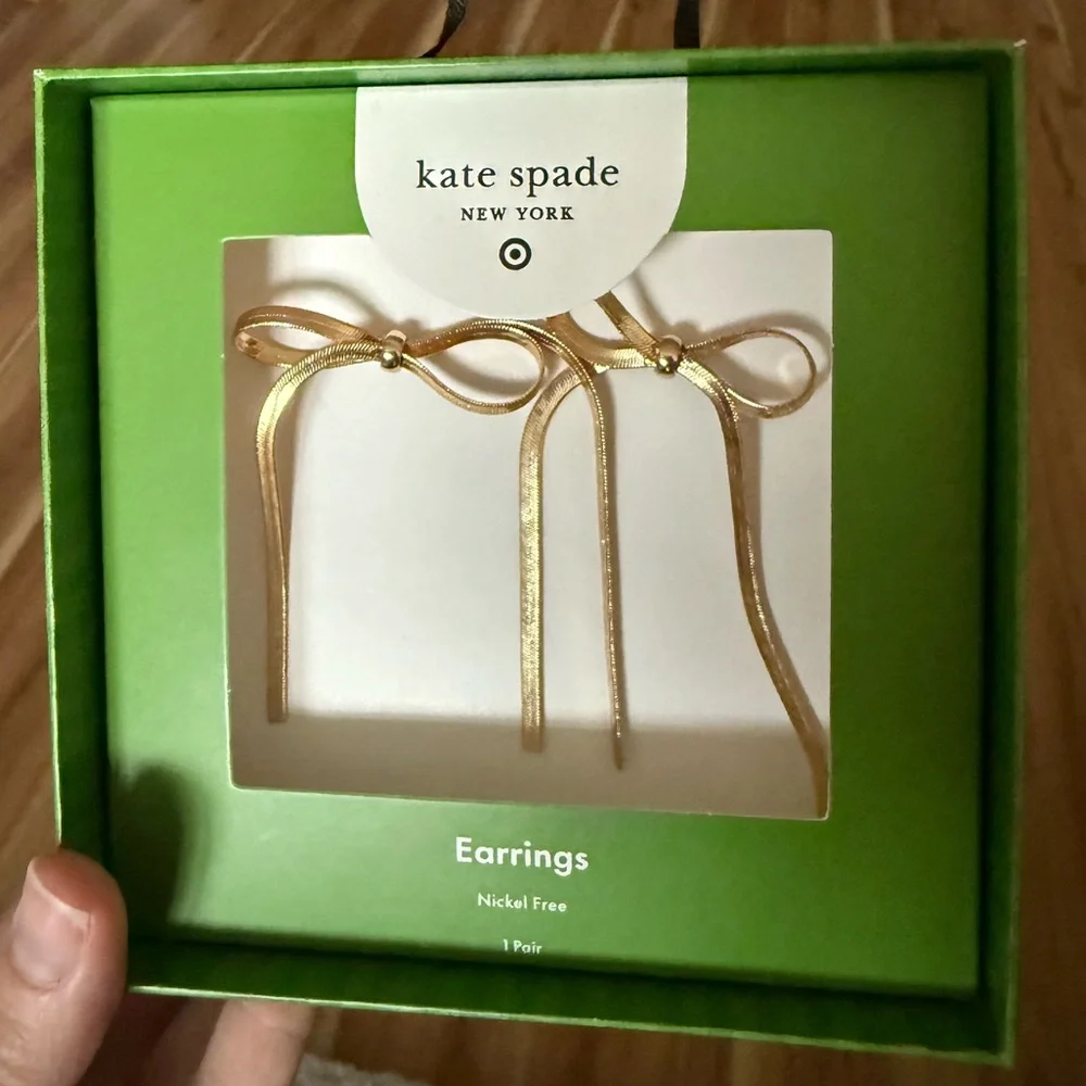 Kate Spade Gold Ribbon Earrings - Picture 1 of 1
